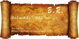 Balaskó Róza névjegykártya